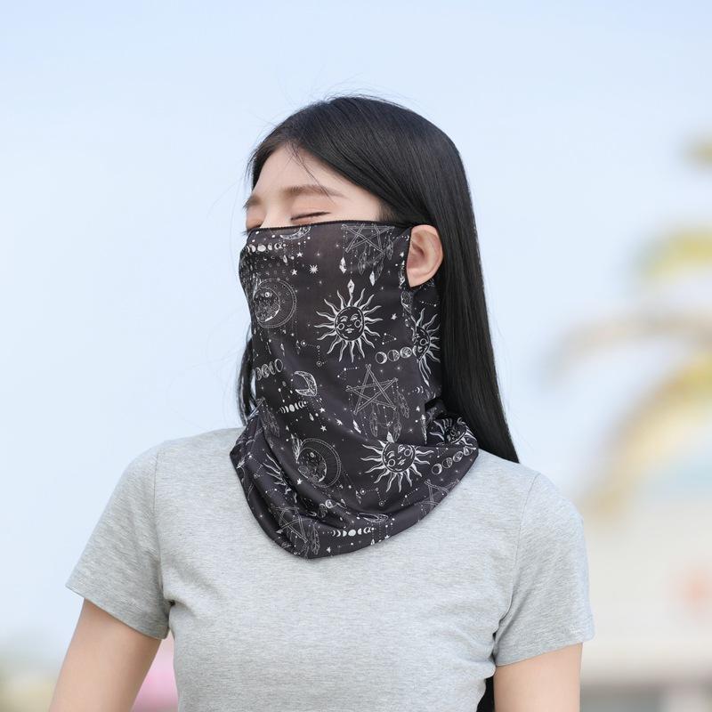 Outdoor Ice Silk Face Mask Multi-Wear Ear Loop Head Scarf for Men Women Cycling Sun Protection Summer Breathable Face Cover