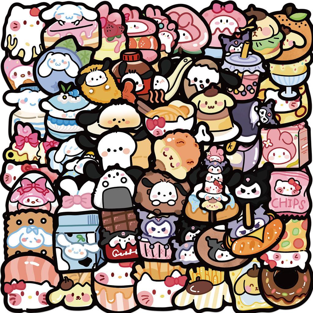 Мультяшные наклейки Sanrio Food Doodle для гитарного блокнота, багажа, DIY, водостойкие, оптом