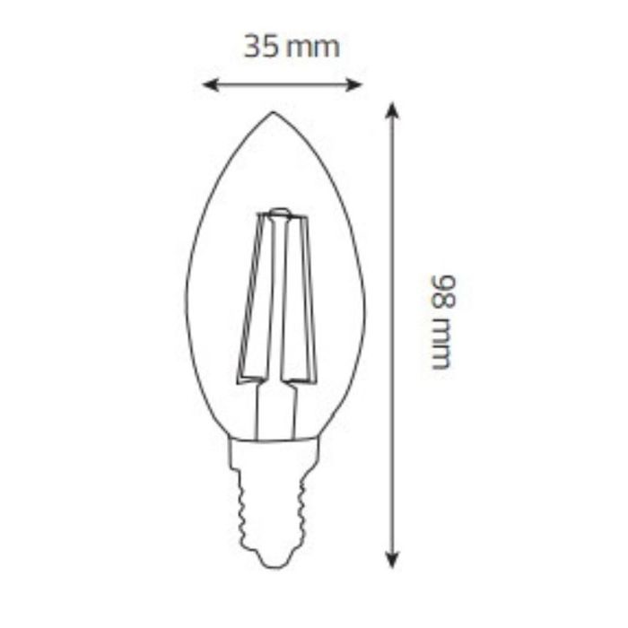 Ampoule LED - HOROZ ELECTRIC - Bougie - 2W - E14 - Blanc neutre - 20000h