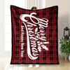 Christmas Greeting Card Plaid PatternBlanket Flannel Throw Blanket for Sofa, Bed, Travel, Camping, Office, Couch, Chair, And Bed Gift for Ch