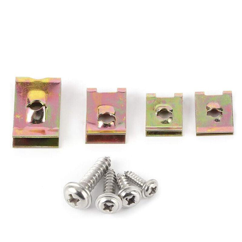 200 шт. U-образные гайки из нержавеющей стали, болты, зажимы для обшивки панели, автомобильные гайки, винты