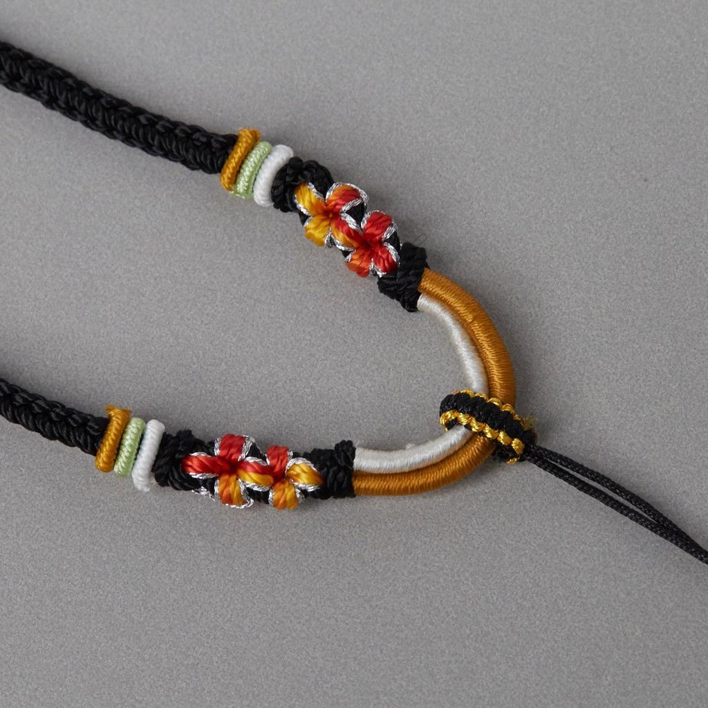 Элегантный регулируемый восьмирядный шнур для ожерелья с узлом «Цветок персика», ручной работы