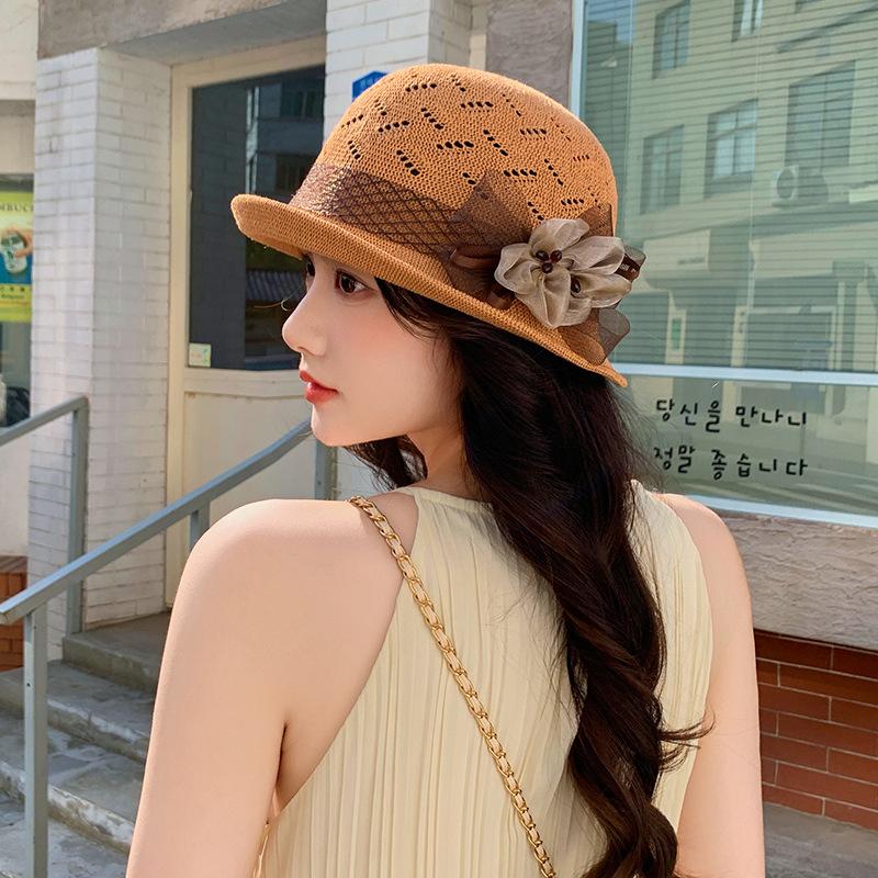Летняя шляпа-ведро для мам, модная и элегантная шляпа для путешествий, кудрявая шляпа для среднего и пожилого возраста, солнцезащитная шляпа от солнца