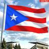 2D Flat - 1 Side 1.5 X 3Ft (45 X 90Cm) Puerto Rican Red And Blue Striped Blue Triangle White Star Decorative Flag, Single-Sided Printed Polyester Mate