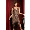 Retro Masquerade V-neck High-end Dress Gatsby Party Party Sequin Tassel Dress