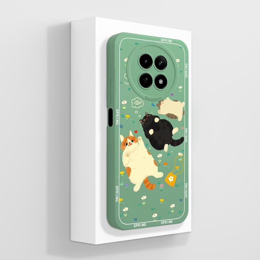 Чехол для Oppo Realme 12 13 14 P1 P2 Pro 14T 12X Сумки для телефона Милые узоры с медвежьими лапками Жидкий силикон Улучшенный пыленепроницаемый защитный чехол для корпуса Oppo