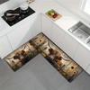 1Pcs Anti Fatigue Kitchen Rugs Cow Sunflower Waterproof Non-Slip Thick Cushioned Kitchen Mat Heavy Duty Comfort Standing Mat for Kitchen