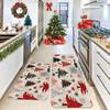 1Pcs Christmas Tree Pattern Floor Mat Modern Kitchen Polyester Rug Non-Slip Colorful Indoor Carpet, For Home Bathroom Bedroom Living Room Decor
