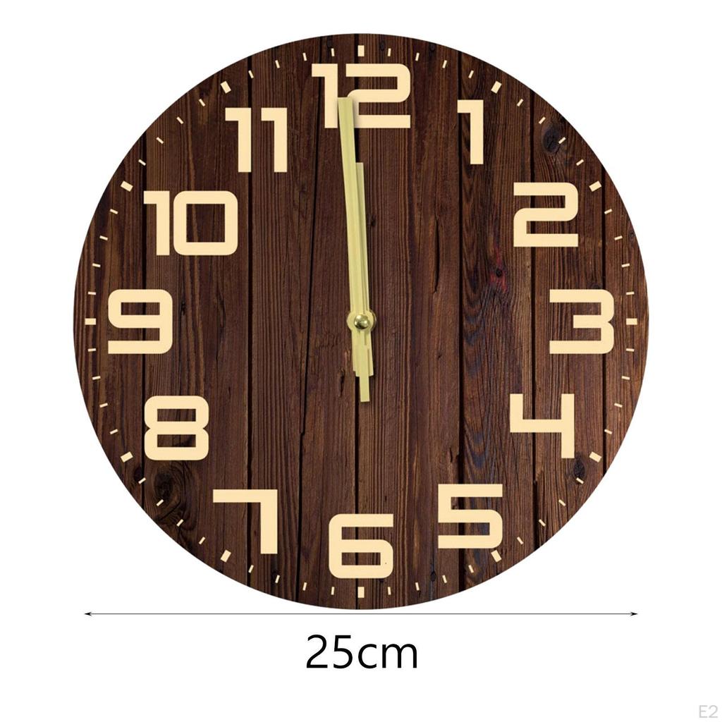 Деревянные настенные часы маленькие бесшумные модные креативные круглые часы без звука для кухни в помещении
