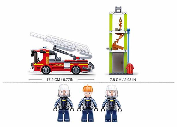 Klocki Sluban Fire Straż Pożarna Samochód Z Drabiną 343 - B0966