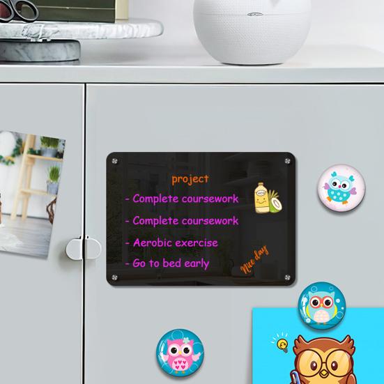 Yousheng Акриловая магнитная доска для заметок Сухостираемая записная книжка для холодильника с сильными магнитами Устойчивый к царапинам календарь для планирования для кухни офиса
