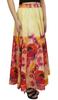 Women's Cotton Floral Printed Skirt Elastic Waist Maxi Summer Skirts-L