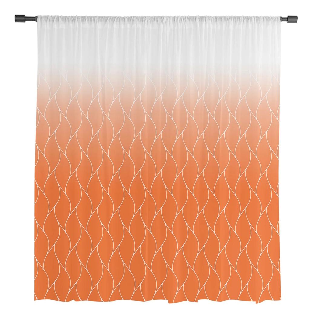 Марокканские текстурированные оранжевые прозрачные шторы для гостиной, спальни, детской комнаты, тюлевые занавески для окон