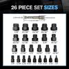 Multi-Spline Easy Out Bolt Extractor 26pcs Screw Extractor Set Tap Extractors Sturdy Build Heavy-Duty Performance For Efficient
