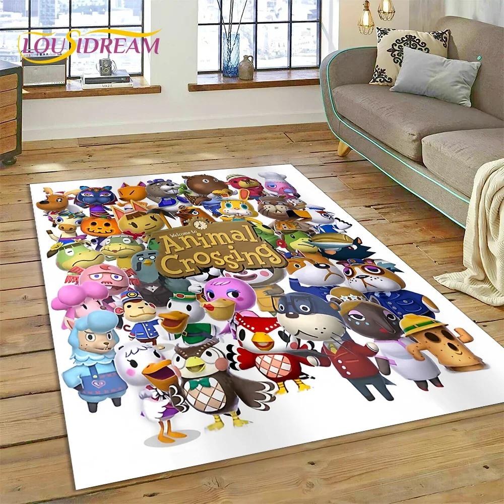 Cute Animal Crossing New Horizons Cartoon Carpet Rug for Bedroom Living Room Home Sofa Decoration,Kid Game Large Decor Floor Mat