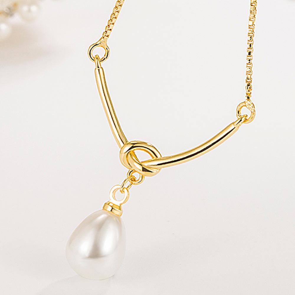 Ins Style Abs Imitation Pearl Necklace Nodule Special Shape Design Fashion Light Luxury Jewelry