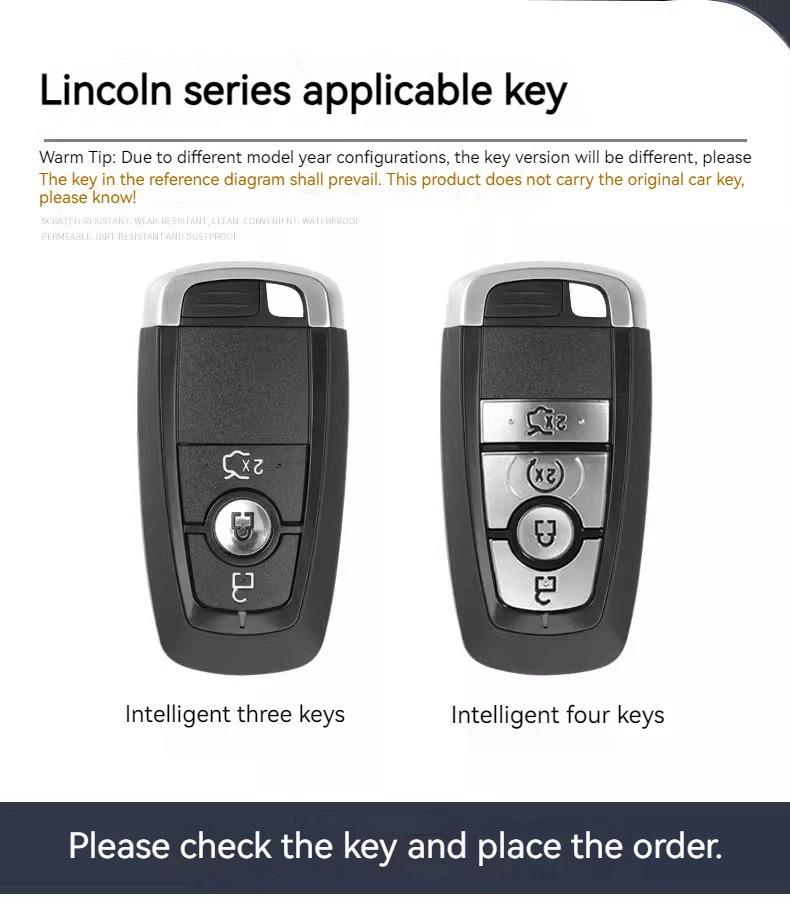 Car Key Case Cover Shell Bag Auto for Lincoln Continental MKC MKZ MKX Navigator Z Nautilus Aviator Corsair 2017 2018 2019 2022 m1