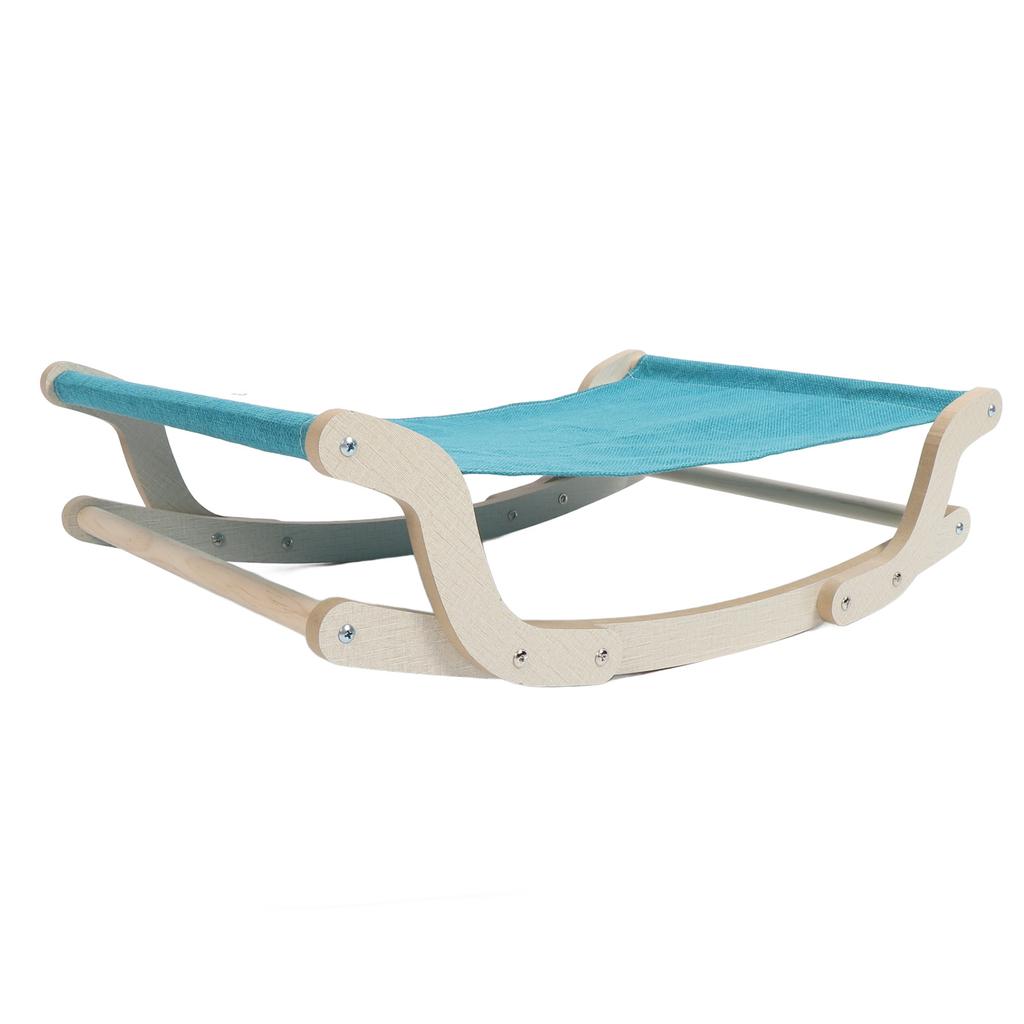 Elevated Cat Hammock Breathable Easy Assembly Washable Wooden Cat Swing Bed for Indoor