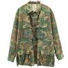 US ARMY 60s 70s Vintage 5th Brown Leaf Camo Pattern Jungle Fatigue Jacket Men's Used