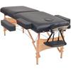 VidaXL Table de massage pliable et tabouret 10 cm d'épaisseur Noir 110155