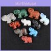 Exquisite Hand Carved Elephant Natural Gemstone Jasper Turquoise Malachite Quartz Crystal Ornament For Timeless Elegance