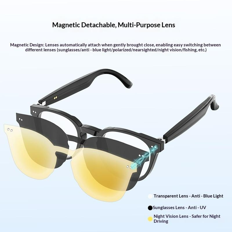 Ai Smart Glasses Bluetooth Call Listening To Music Ai Translation Sports Riding Anti-blue Light Can Be Equipped with Myopia Film