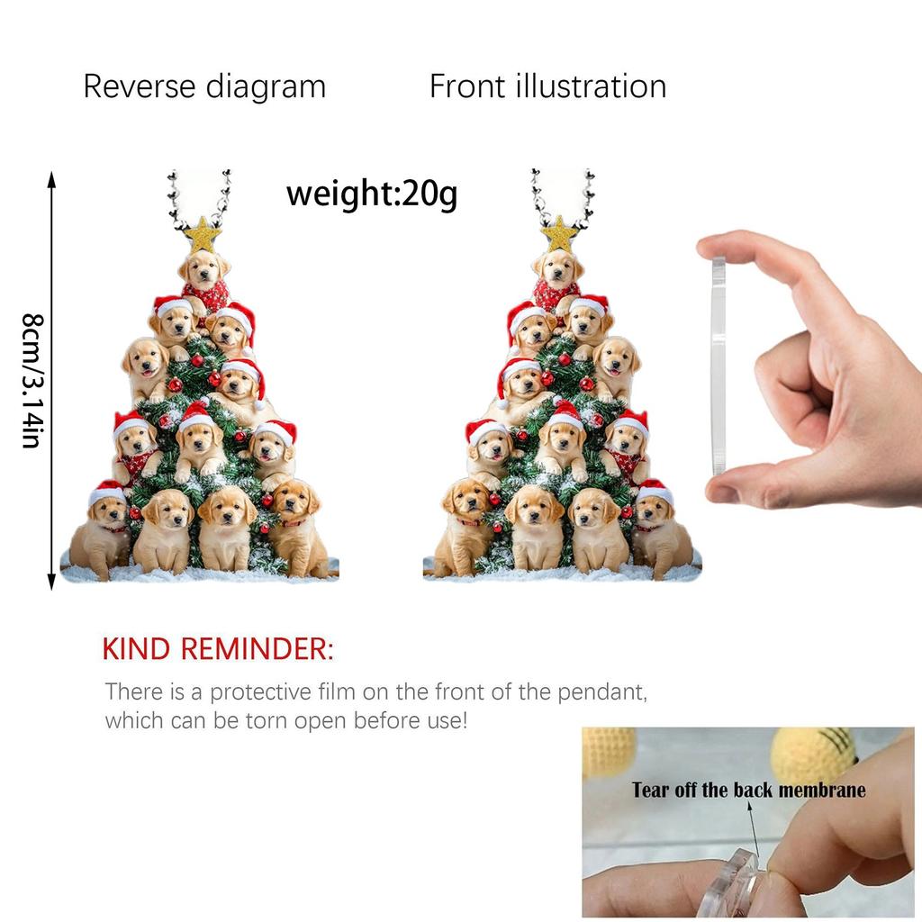 Рождественские акриловые плоские мультяшные декоративные подвески, украшения для рождественской елки, подвески для украшения автомобиля