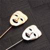 Personality Sweater 3D Smile Gold Color Men's Face Decoration Mask Brooches Pin Jewelry Lapel Pin
