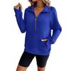 Women's Sweatshirts Half Zip Long Sleeve Lapel Sweater Casual Pullover Top with Pocket Autumn Loose Clothes