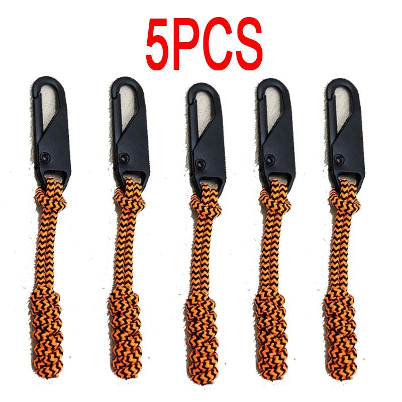 5PCS Fabric Zipper Closure Replacement Slider for Zipper Handle Repair Kit Zipper Pullers Durable Wear-Resistant Cord LLT003