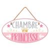 [R2957] - Pink 'Messages' Wooden Plaque (Princess Bedroom) - 19. 5x10. 5 Cm