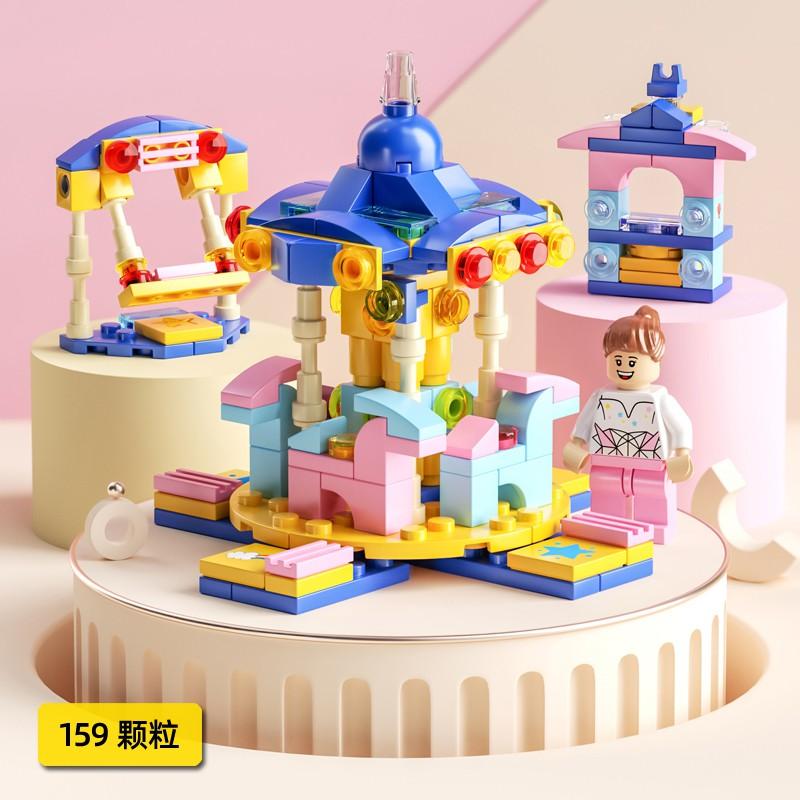 В НАЛИЧИИ Мини 6 в 1 Строительные блоки Сделай сам Обучающая игра для детей Полиция Самолет&пожарная машина&замок Модель Строительные блоки