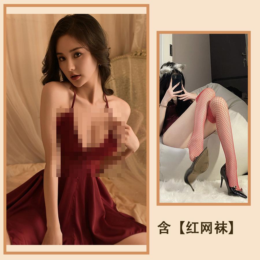 Сексуальное нижнее белье Gathers Butterfly Ночная рубашка Lolita Домашняя одежда Атласная сексуальная чистая пижама плюс комплект накладок на грудь