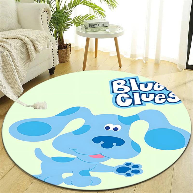 1pc Pistas da Blue Blue’s Clues4 Design Printed Area Round Carpet for Bedroom Living Room Home Decor Rugs Mat Non Slip Mat Rug for Bedside