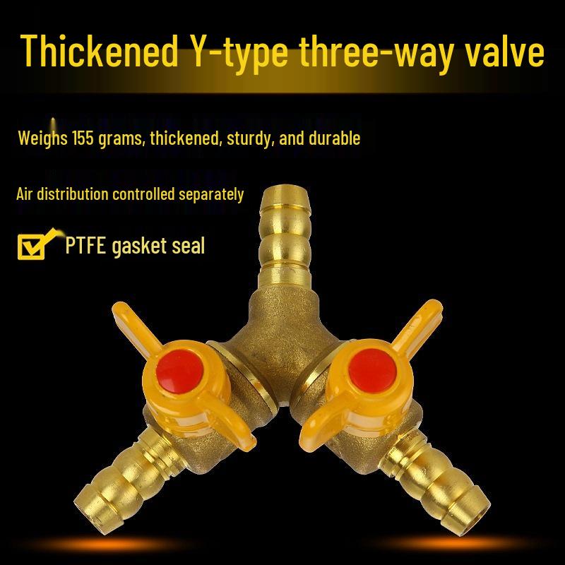 Латунный Y-образный трехходовой газовый соединитель