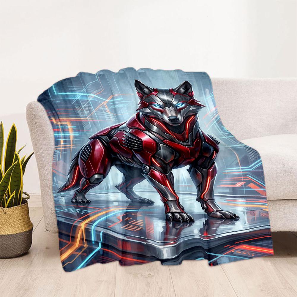 Wolf Moon Reflection Blanket,Suitable for sofas, offices, travel, living rooms, Gifts to relatives and friends, Blanket,Suitable for all seasons.