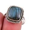 Натуральный лабрадорит драгоценный камень 925 проба серебро ювелирное кольцо р.7.5 f1m12