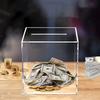 Transparent Acrylic Thickened Square Piggy Bank Large Capacity Suitable For Banknotes, Coins And Money-Saving Box Decorative Box