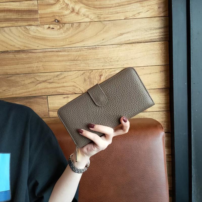 Женская длинная сумка из натуральной кожи: Стильный, простой, многофункциональный двойной кошелек