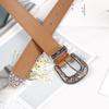 Carved PU Leather Retro Waist Strap All-Match Belt Pin Buckle Belt Dress Waistband