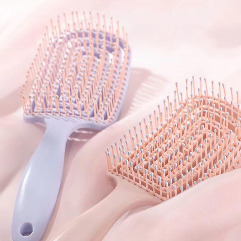 1Pc Elastic Massage Comb Hollow Out Hair Brush Scalp Massage Combs Hair Styling Detangler Fast Blow Drying Detangling Tool
