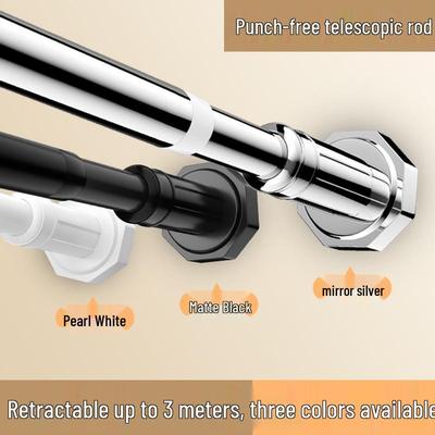 Телескопический карниз для душа и гардероба без сверления - Прочная конструкция из нержавеющей стали с высокой несущей способностью