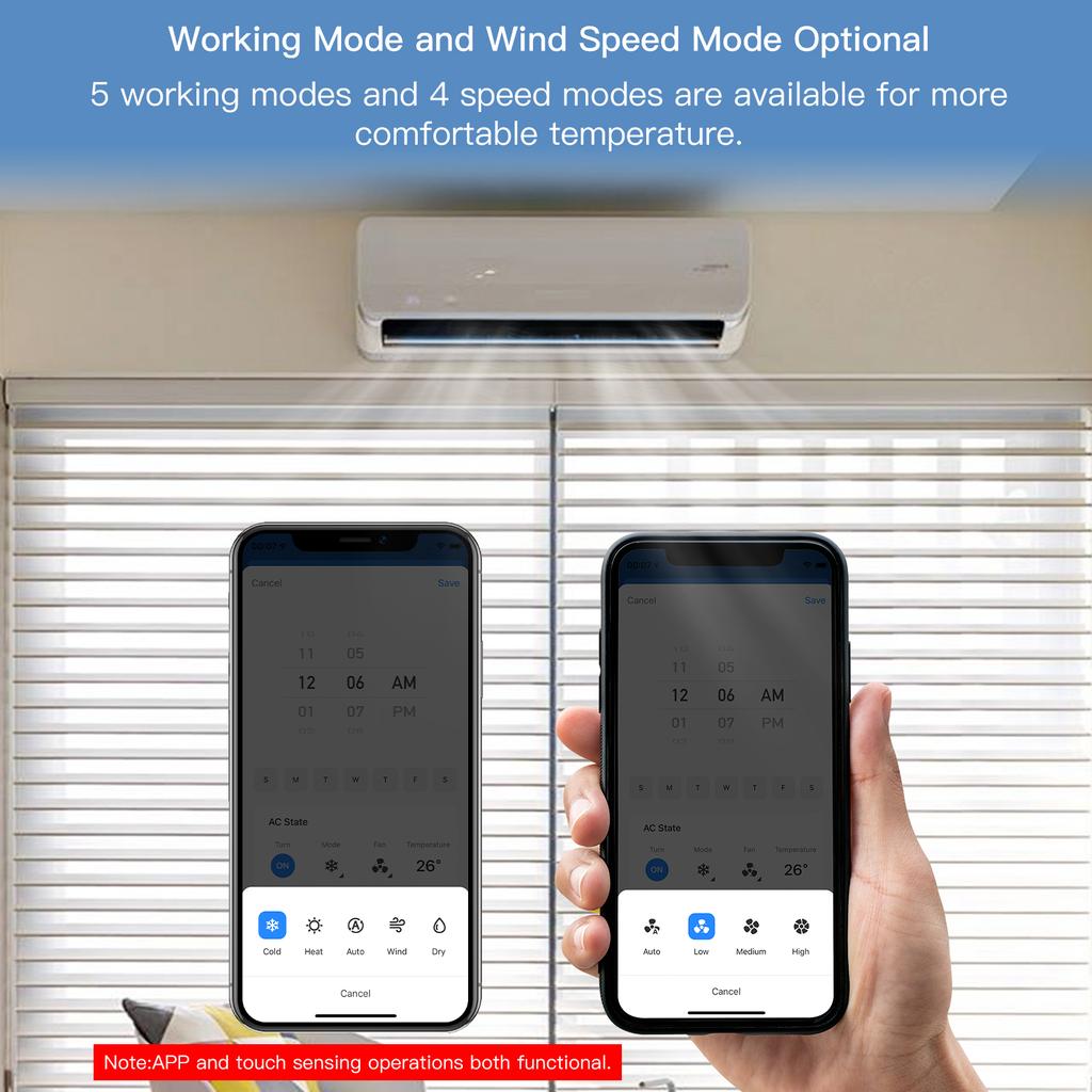 Tuya Smart Wi-Fi ИК-контроллер кондиционера термостат с ЖК-дисплеем App Control Температура
