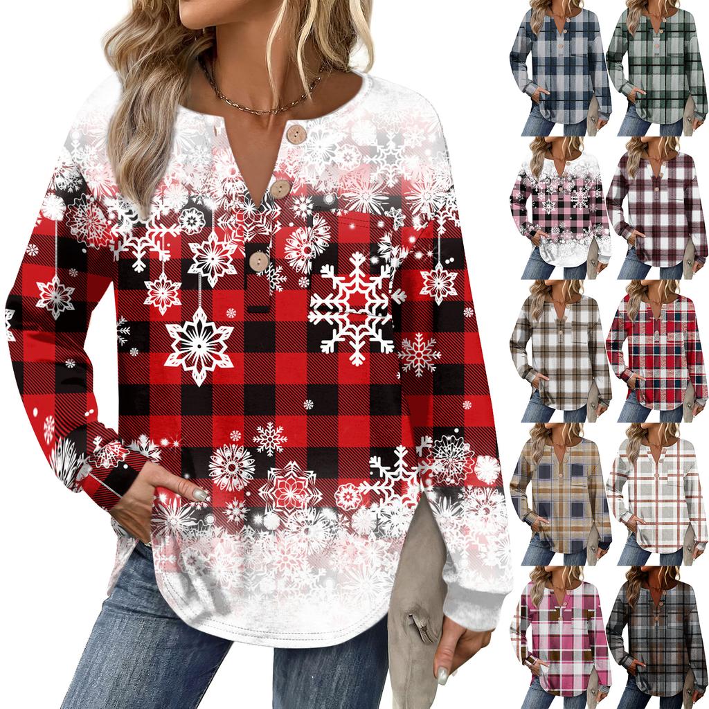 Women's Retro Printed Fashionable Long-sleeved Top