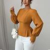 Temperament Long Sleeve Shirt Pullover 2025 Autumn Fashion Versatile Casual Women's Wear