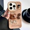 Осень и Зима Коричневый Кофе Медведь для IPhone14/15pro для Apple 16promax Чехол для Мобильного Телефона 12pro Трехмерный