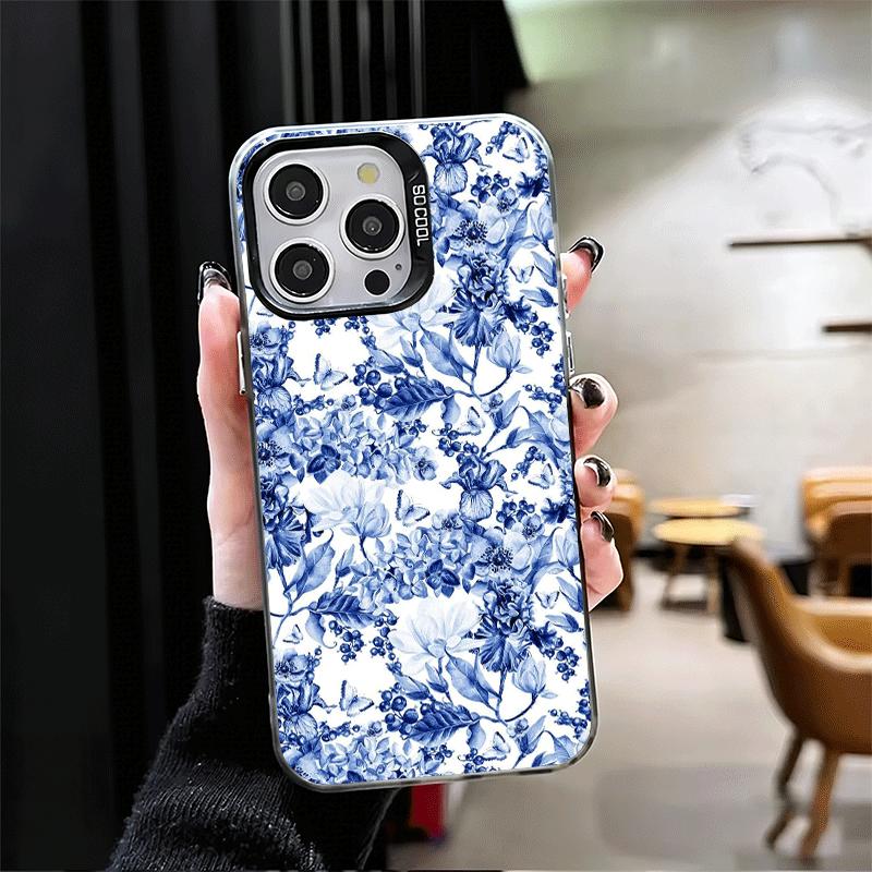 Мягкий чехол для телефона с узором из сине-белого фарфора для iPhone 15 16 17 Pro Max 17Air 16E 14 Plus 13 12 Mini Ударопрочная задняя крышка