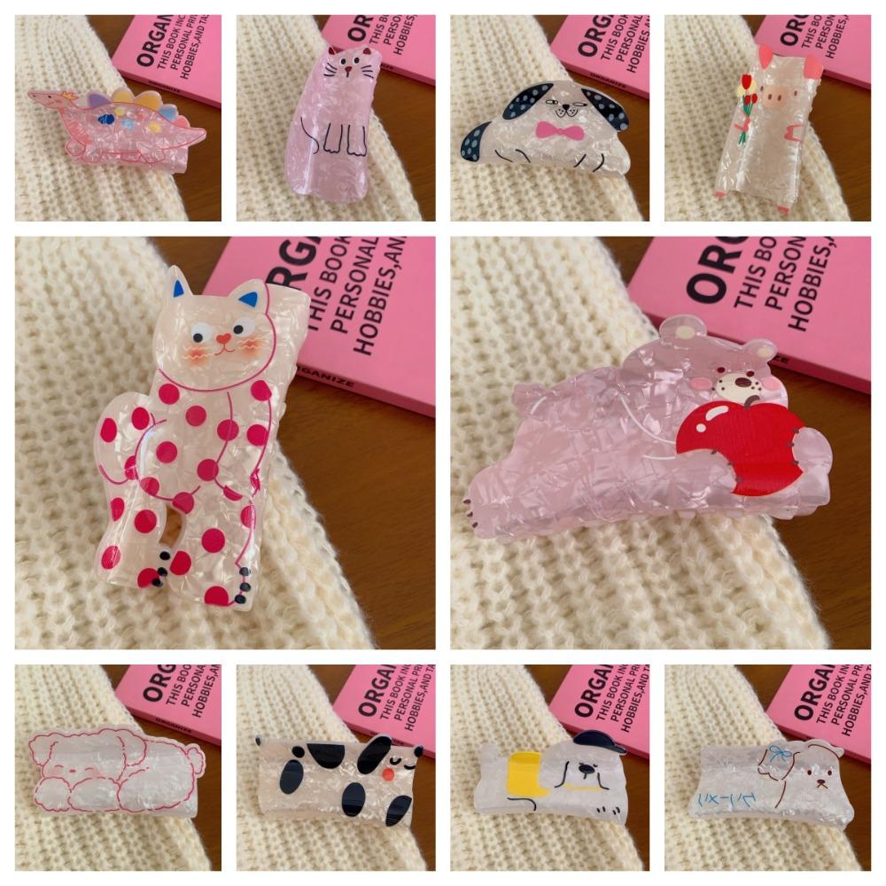 Acetic Acid Cat Acetate Hair Clip Piggy Puppy Grab Clip Sweet Dinosaur Hair Claw  Girls