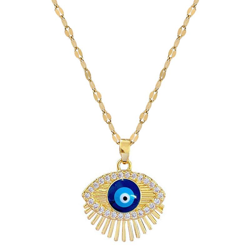 Eyelashes Eyes Light Luxury Banquet Wedding Necklace Female Versatile Collarbone Chain Titanium Steel Chain