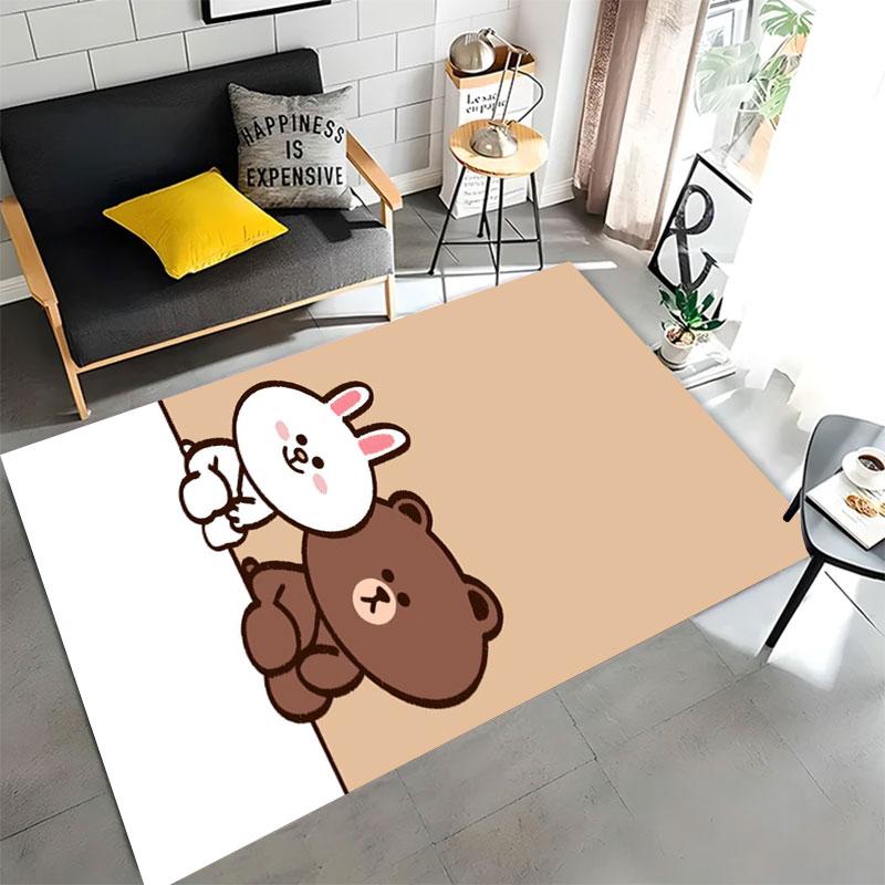 Non-slip decorative rug, cute cartoon welcome mat, Line Friends series pattern, a gift for friends and family.